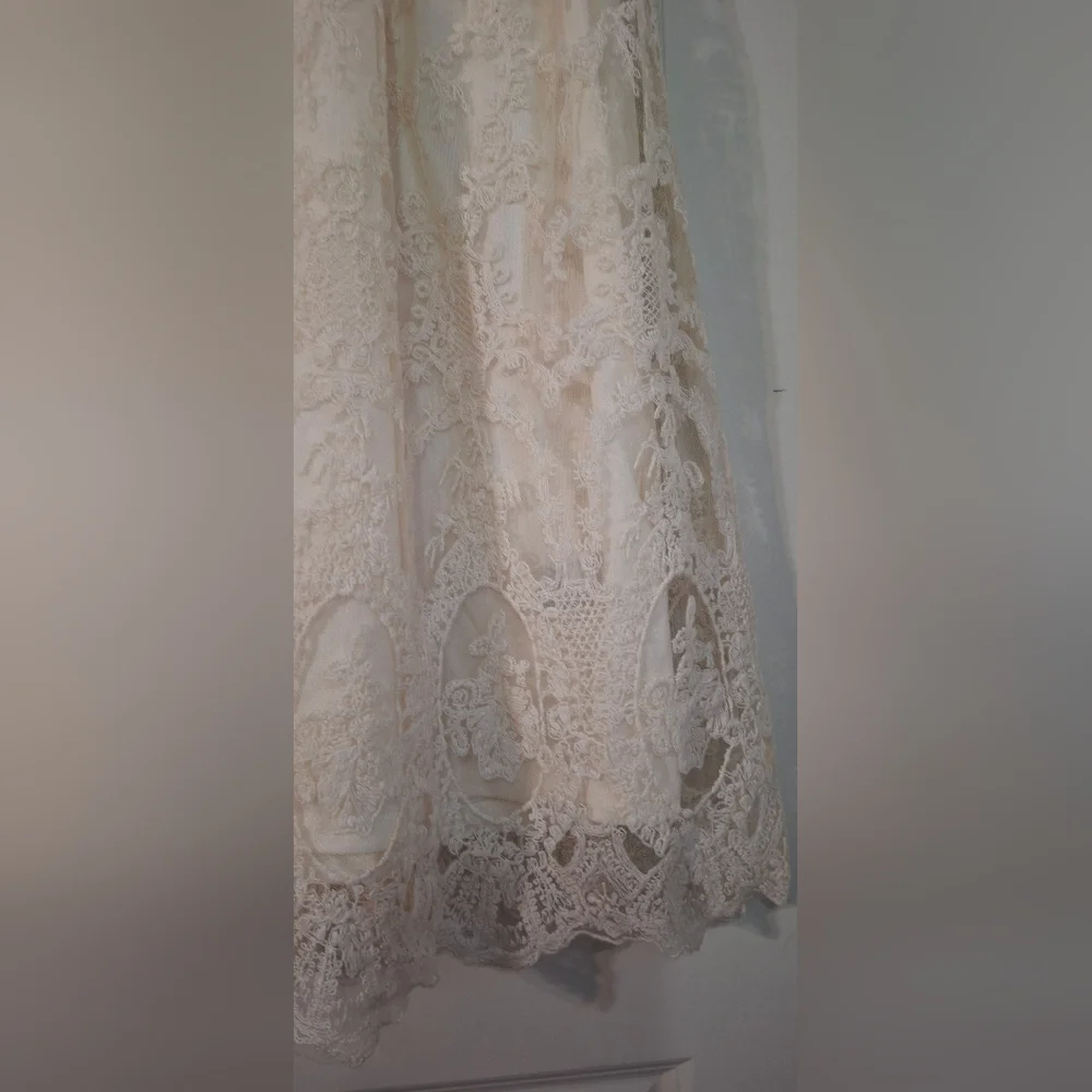 Blue Pepper Womens Minidress S Elegant Cream Lace BOHEMBELL Boho Beachy Neutral‎